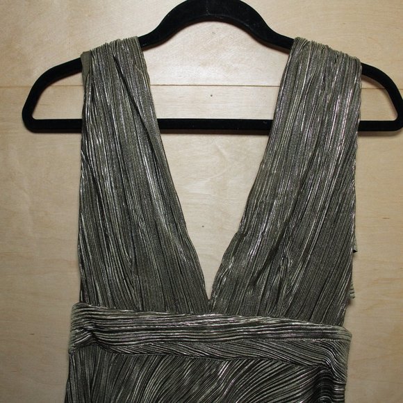 NWT MAJE Royal Pleated Maxi Dress In Khaki sz 40 $415 - Picture 10 of 16